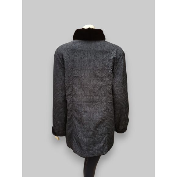 Vintage Black Brown Sheared Mink Reversible Jacket -Medium/Large - Picture 8 of 16